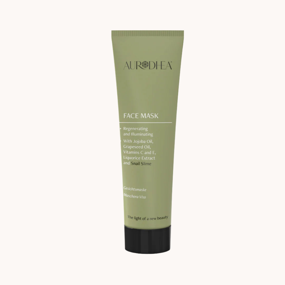 Aurodhea aufhellende Gesichtsmaske mit Schneckenschleim, Vitamin C, Jojobaöl und Aloe Vera in Tiegel, schützende und regenerierende Pflege gegen dunkle Flecken und Hyperpigmentierung