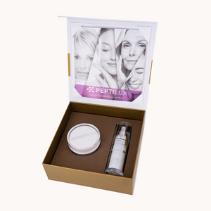 Peptilux Luxury Skin Care Day Set mit Anti-Falten Tagesserum und Tagescreme, Anti-Aging-Pflege für ein strahlendes und jugendliches Hautbild
