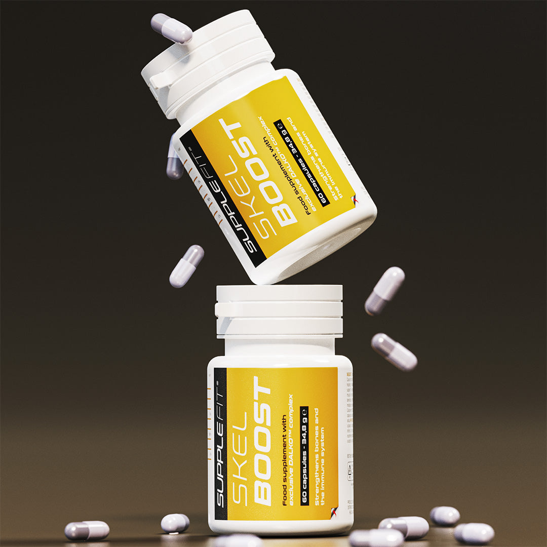 SKELBOOST Kapseln mit Vitamin D3, K2 und Calcium zur Unterstützung von Knochenstruktur, Immunsystem, Muskelfunktion und Zahngesundheit